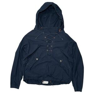 RRL Ralph Lauren Navy Eyelet Lace Windbreaker Anorak Jacket Sz M